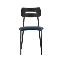 Perfecta Miro 2 Chaise de cuisine en simili rembourrée avec pieds et dossier strié en métal> Chaise De Cuisine
