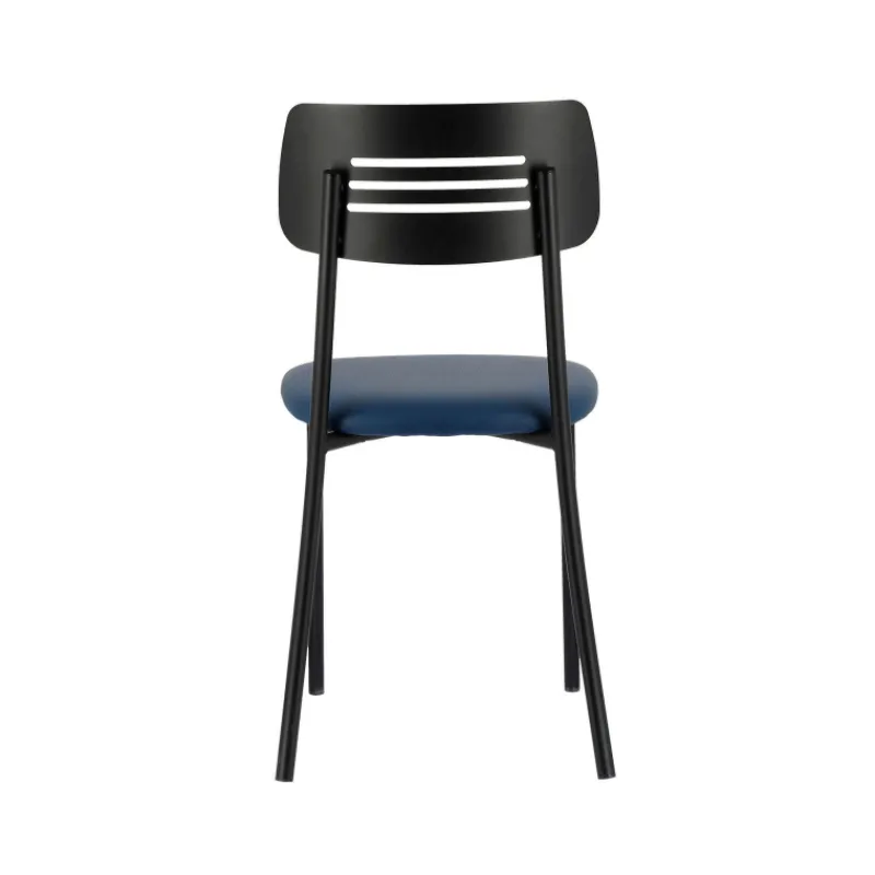 Perfecta Miro 2 Chaise de cuisine en simili rembourrée avec pieds et dossier strié en métal> Chaise De Cuisine