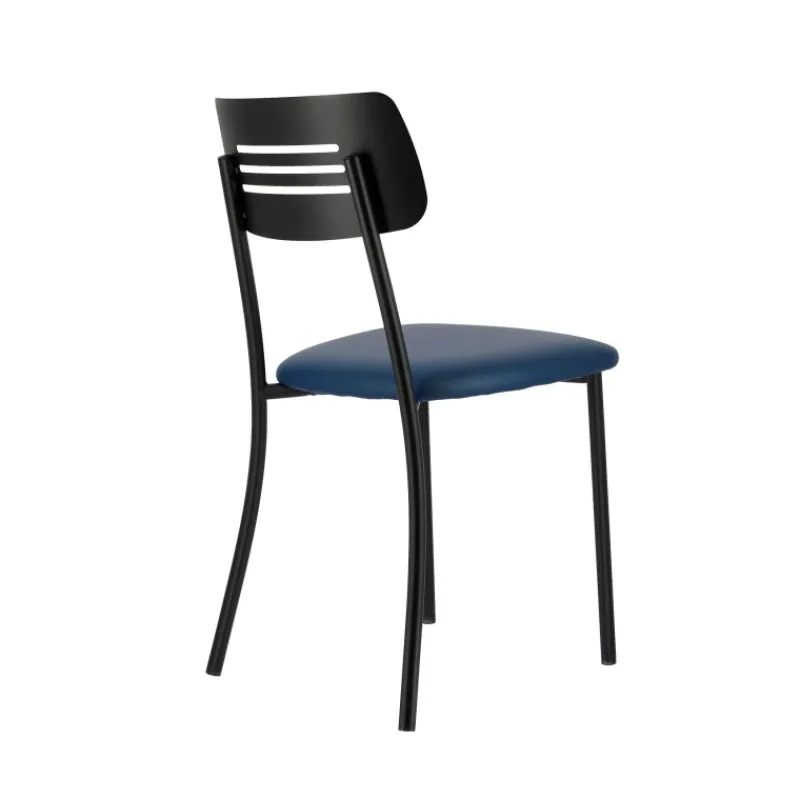 Perfecta Miro 2 Chaise de cuisine en simili rembourrée avec pieds et dossier strié en métal> Chaise De Cuisine