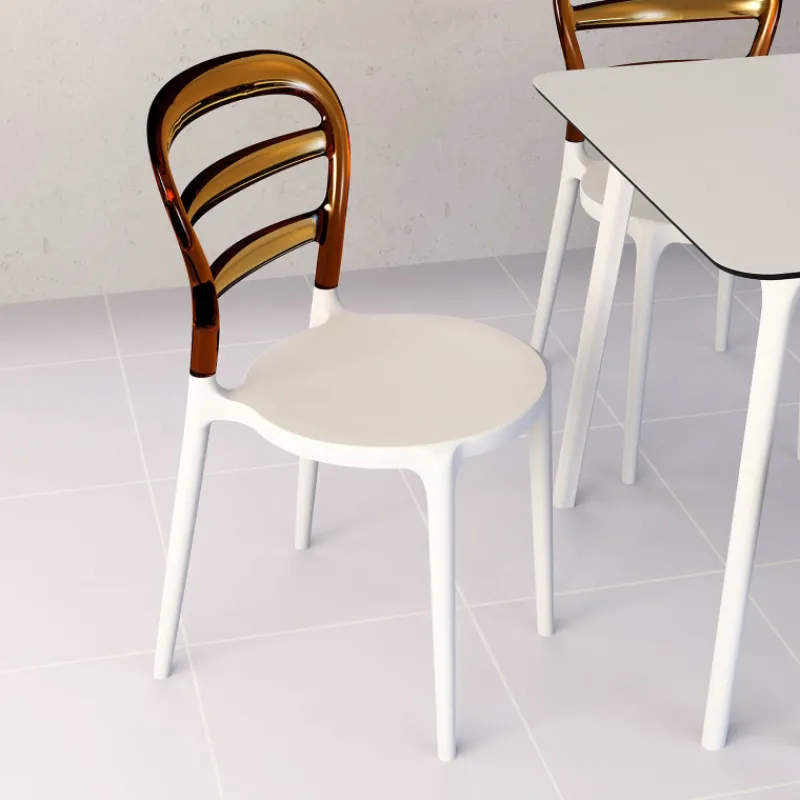 Miss Bibi Chaise moderne en polycarbonate transparent et polypropylène> Chaise De Cuisine|Chaise De Salle à Manger