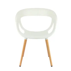 Moema Fauteuil design italien coque ajourée en technopolymère et pieds en bois><noscript><img width=