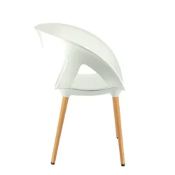 Moema Fauteuil design italien coque ajourée en technopolymère et pieds en bois><noscript><img width=