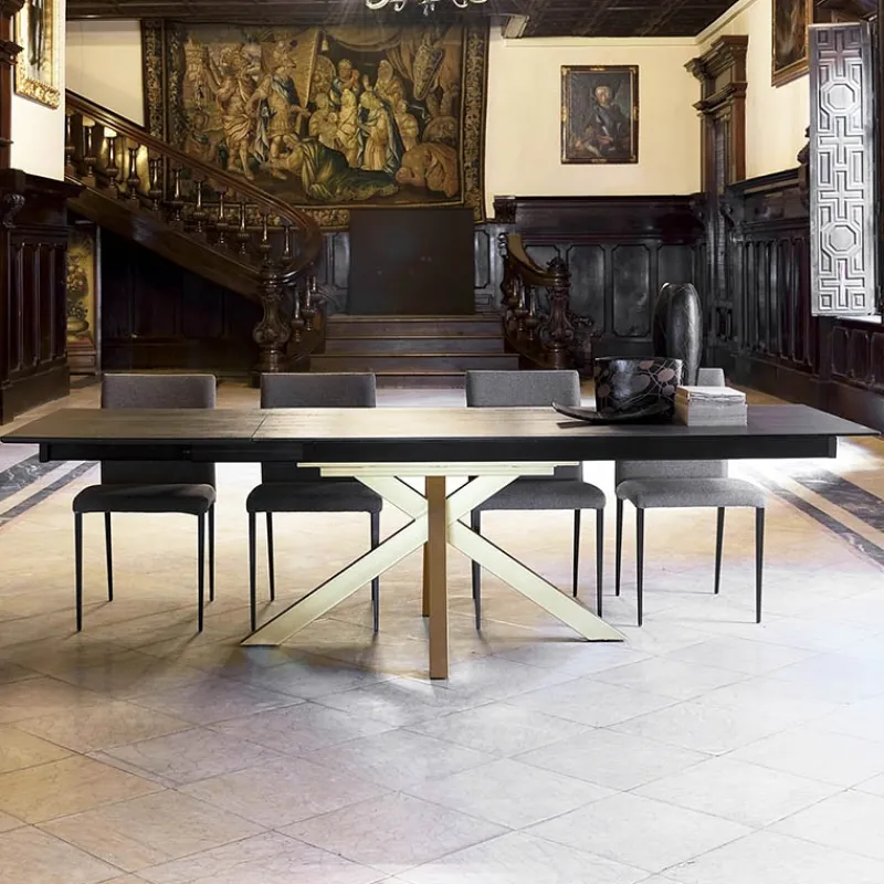 Pure design Moon Table design extensible en Dekton avec pied central> Table De Salle à Manger