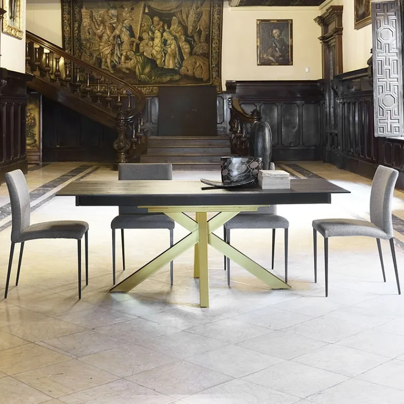 Pure design Moon Table design extensible en Dekton avec pied central> Table De Salle à Manger