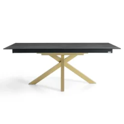 Pure design Moon Table design extensible en Dekton avec pied central><noscript><img width=