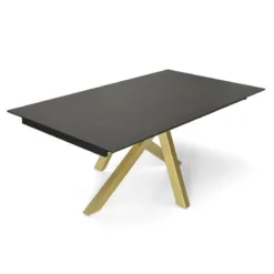 Pure design Moon Table design extensible en Dekton avec pied central><noscript><img width=