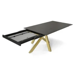Pure design Moon Table design extensible en Dekton avec pied central><noscript><img width=
