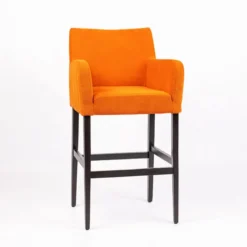 Sessio Moritz line Tabouret de bar en tissu avec accoudoirs dos matelassé et pieds en bois> Tabouret De Bar (assise +/- 80 Cm)