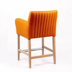 Sessio Moritz line Tabouret snack avec accoudoirs et dos matelassé pieds en bois><noscript><img width=