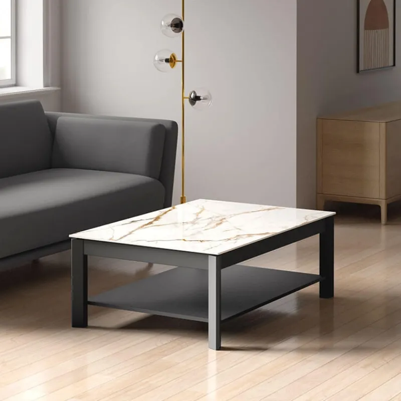 Cancio Multiplus Mini Table basse rectangulaire en Dekton avec double plateau> Table De Salon