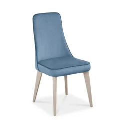 Europea Nadine Chaise de salle à manger en tissu et pieds en bois fabriquée en Italie><noscript><img width=