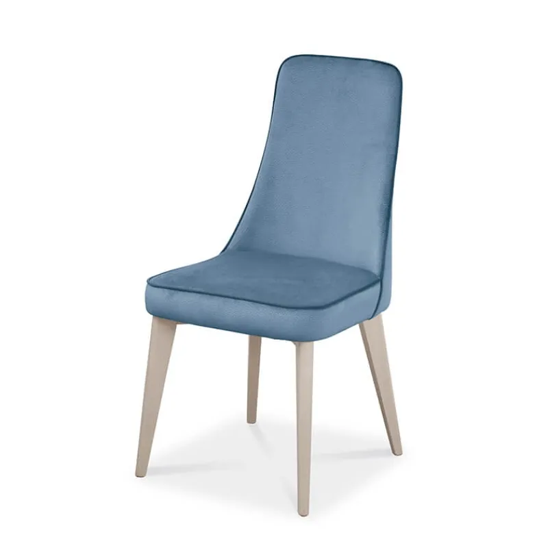 Europea Nadine Chaise de salle à manger en tissu et pieds en bois fabriquée en Italie> Chaise De Salle à Manger|Chaise Salon