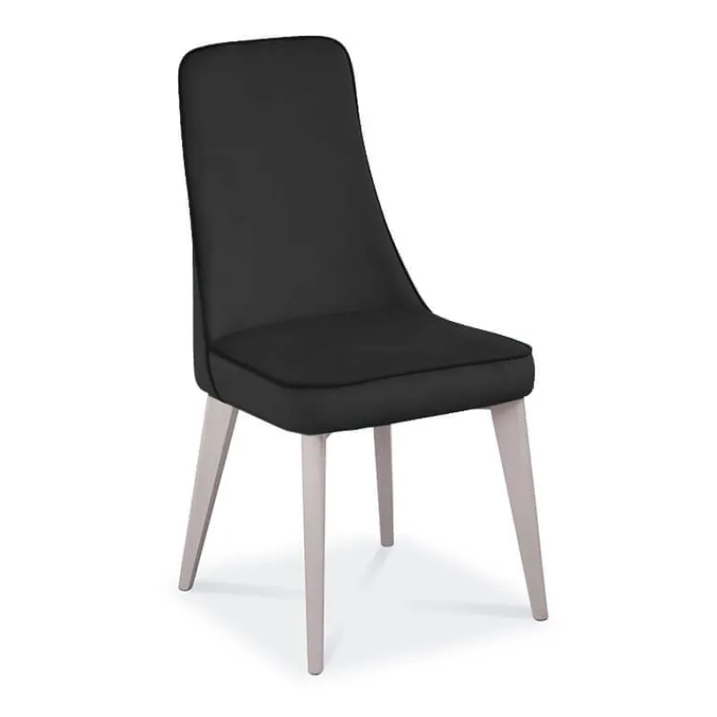 Europea Nadine Chaise de salle à manger italienne en synthétique et pieds en bois massif> Chaise De Cuisine|Chaise De Salle à Manger