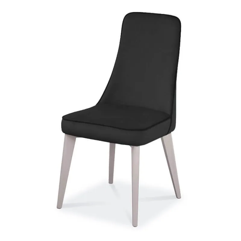 Europea Nadine Chaise de salle à manger italienne en synthétique et pieds en bois massif> Chaise De Cuisine|Chaise De Salle à Manger
