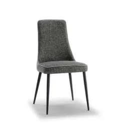 Europea Nadine Chaise de salle à manger italienne en tissu et pieds en métal><noscript><img width=