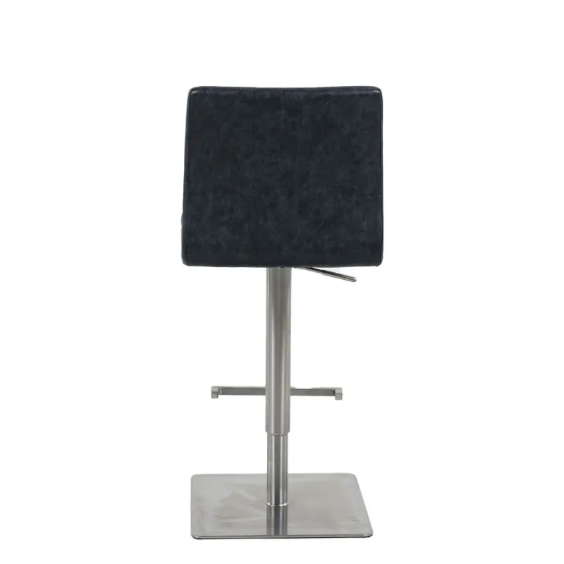 NantesTabouret ajustable en hauteur coque matelassée et structure en acier brossé> Tabouret Snack (assise +/- 65 Cm)|Tabouret De Bar (assise +/- 80 Cm)