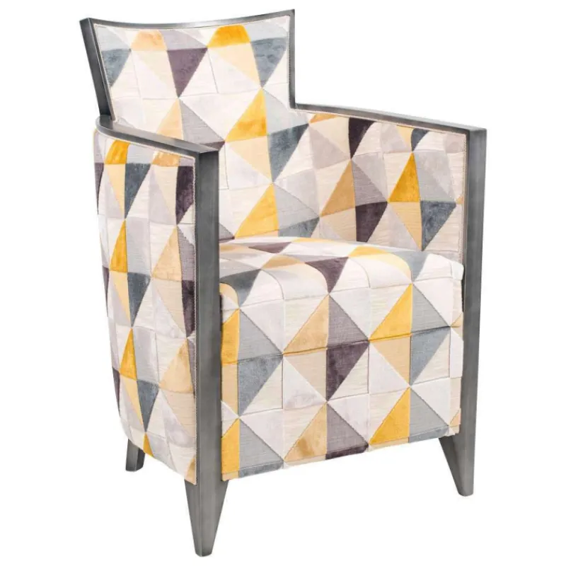 Paget Nathan Fauteuil art déco fabriqué en France en tissu et bois massif> Fauteuil De Salon