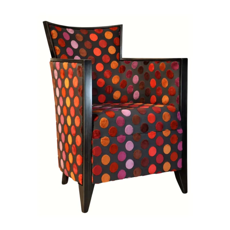 Paget Nathan Fauteuil art déco fabriqué en France en tissu et bois massif> Fauteuil De Salon