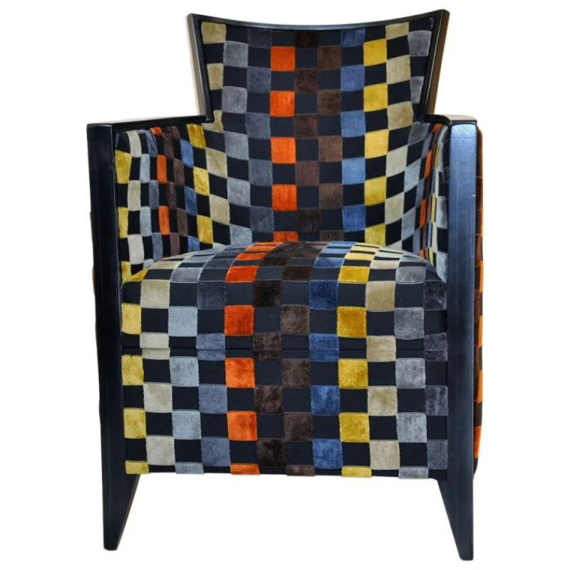 Paget Nathan Fauteuil art déco fabriqué en France en tissu et bois massif> Fauteuil De Salon