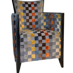Paget Nathan Fauteuil art déco fabriqué en France en tissu et bois massif><noscript><img width=