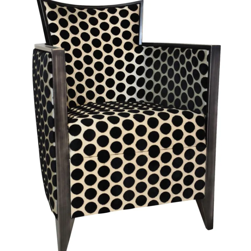 Paget Nathan Fauteuil art déco fabriqué en France en tissu et bois massif> Fauteuil De Salon