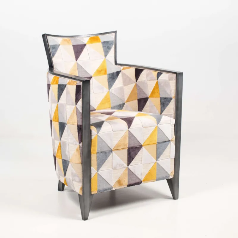 Paget Nathan Fauteuil art déco fabriqué en France en tissu et bois massif> Fauteuil De Salon