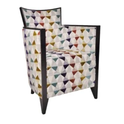 Paget Nathan Fauteuil art déco fabriqué en France en tissu et bois massif><noscript><img width=