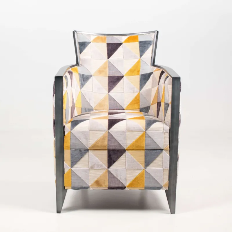 Paget Nathan Fauteuil art déco fabriqué en France en tissu et bois massif> Fauteuil De Salon