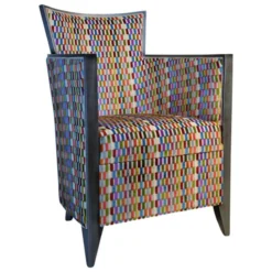 Paget Nathan Fauteuil art déco fabriqué en France en tissu et bois massif><noscript><img width=