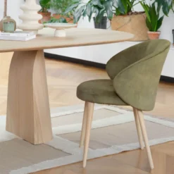 Mobitec Neo ® Fauteuil cosy confortable en tissu et pieds bois><noscript><img width=