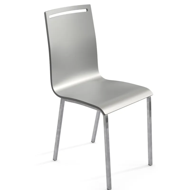 Cancio Nera Chaise moderne en métal et bois> Chaise De Cuisine