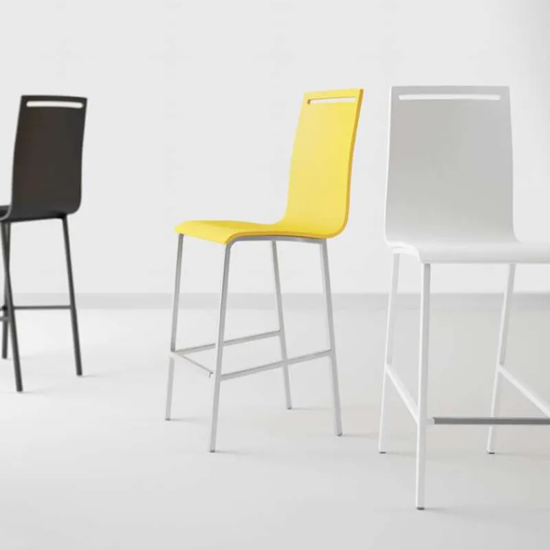 Cancio Nera Tabouret snack en métal et bois hauteur 65 cm> Tabouret Snack (assise +/- 65 Cm)|Tabouret De Bar (assise +/- 80 Cm)