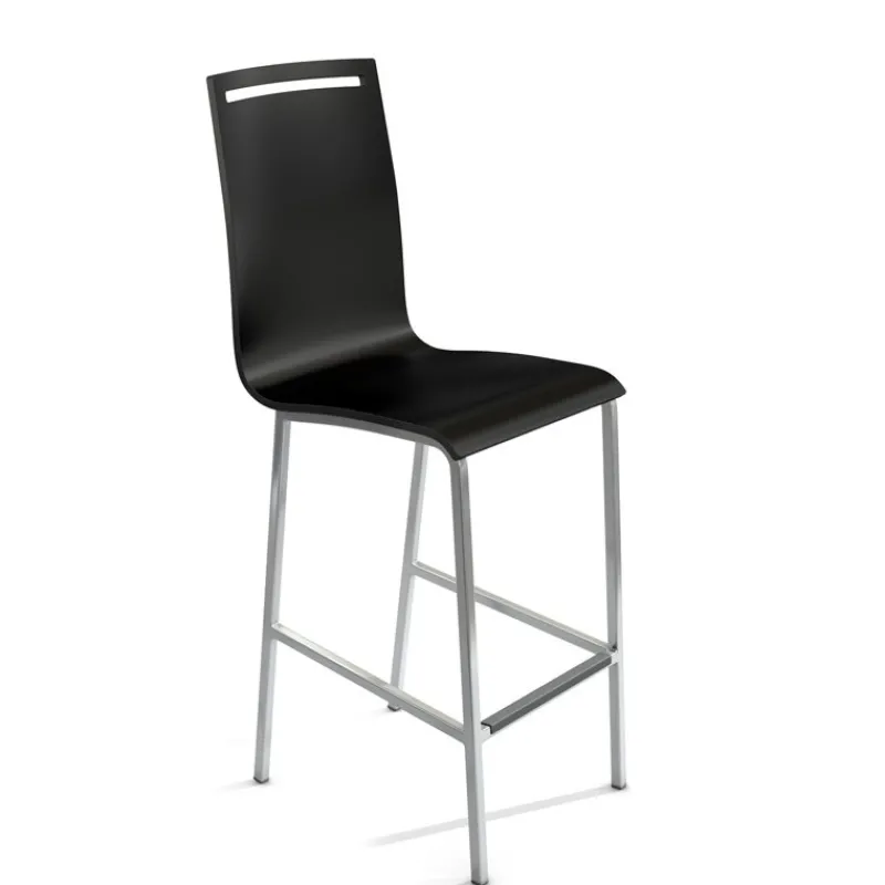 Cancio Nera Tabouret snack en métal et bois hauteur 65 cm> Tabouret Snack (assise +/- 65 Cm)|Tabouret De Bar (assise +/- 80 Cm)