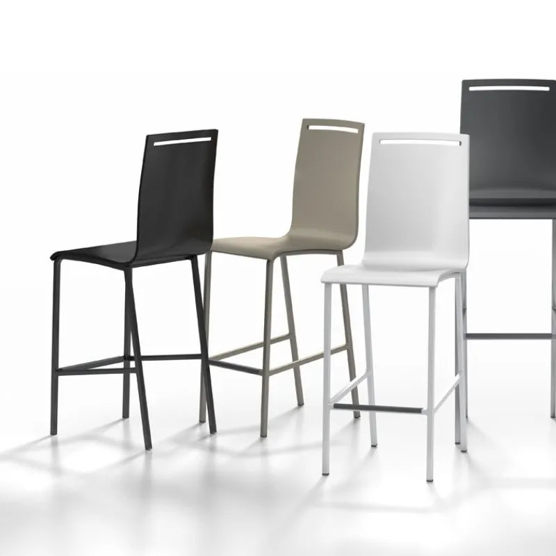 Cancio Nera Tabouret snack en métal et bois hauteur 65 cm> Tabouret Snack (assise +/- 65 Cm)|Tabouret De Bar (assise +/- 80 Cm)