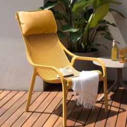Net Lounge Fauteuil lounge extérieur en polypropylène recyclable empilable> Fauteuil De Jardin