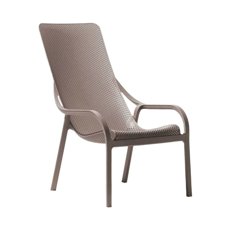 Net Lounge Fauteuil lounge extérieur en polypropylène recyclable empilable> Fauteuil De Jardin