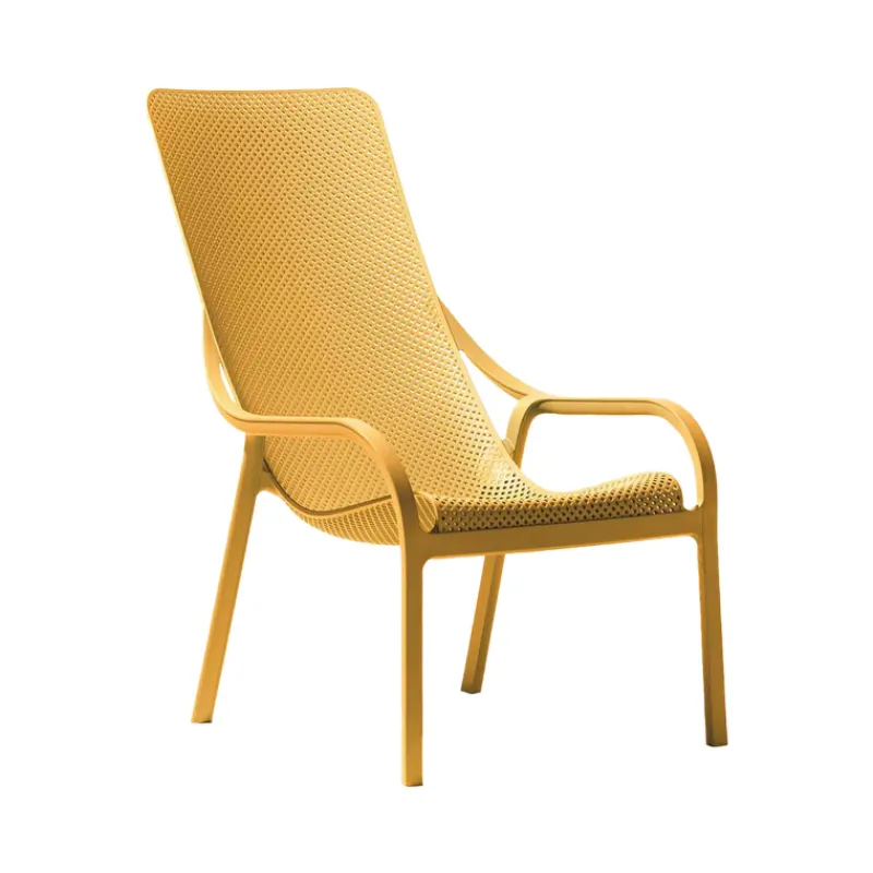 Net Lounge Fauteuil lounge extérieur en polypropylène recyclable empilable> Fauteuil De Jardin