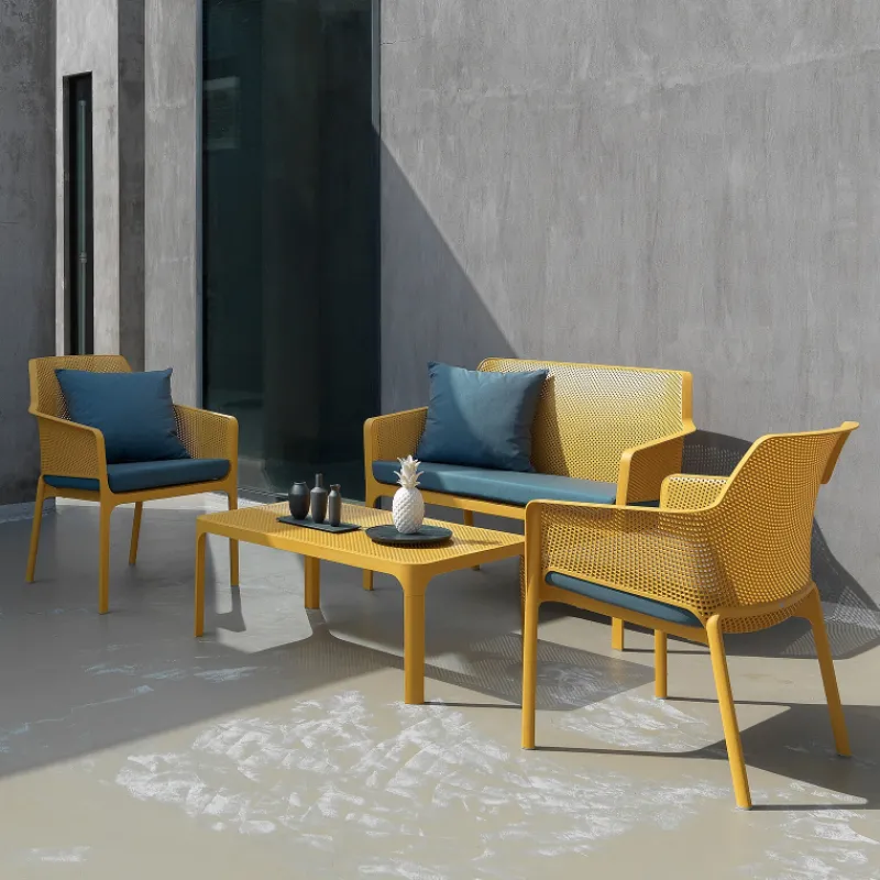 Net Table basse de jardin moderne avec plateau micro perforé 100 x 60 cm> Table De Jardin