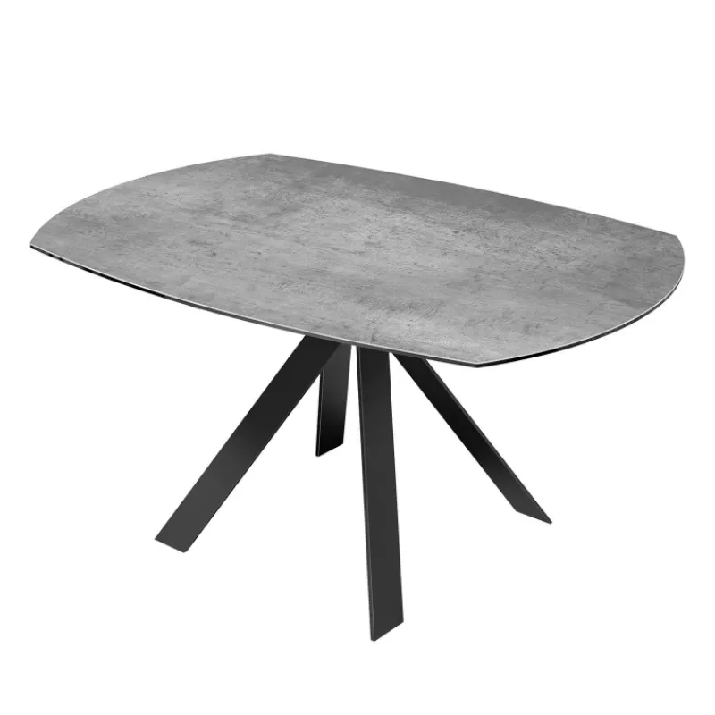 Akante New AustinTable moderne en céramique extensible avec pieds en métal noir> Table De Salle à Manger