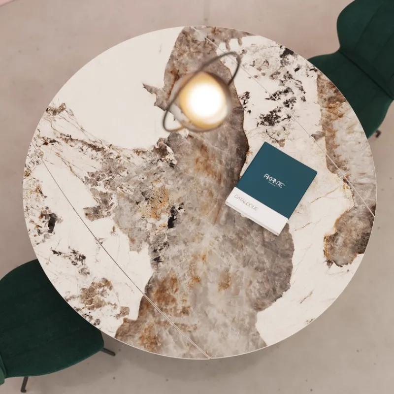 Akante New AustinTable moderne en céramique extensible avec pieds en métal noir> Table De Salle à Manger