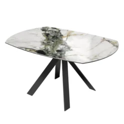 Akante New AustinTable moderne en céramique extensible avec pieds en métal noir><noscript><img width=