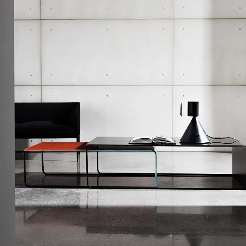 Sovet Italia Nido Sovet® Table basse gigogne en verre> Table De Salon