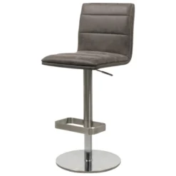 NouméaTabouret réglable en hauteur pied métal et coque rembourrée> Tabouret Snack (assise +/- 65 Cm)|Tabouret De Bar (assise +/- 80 Cm)