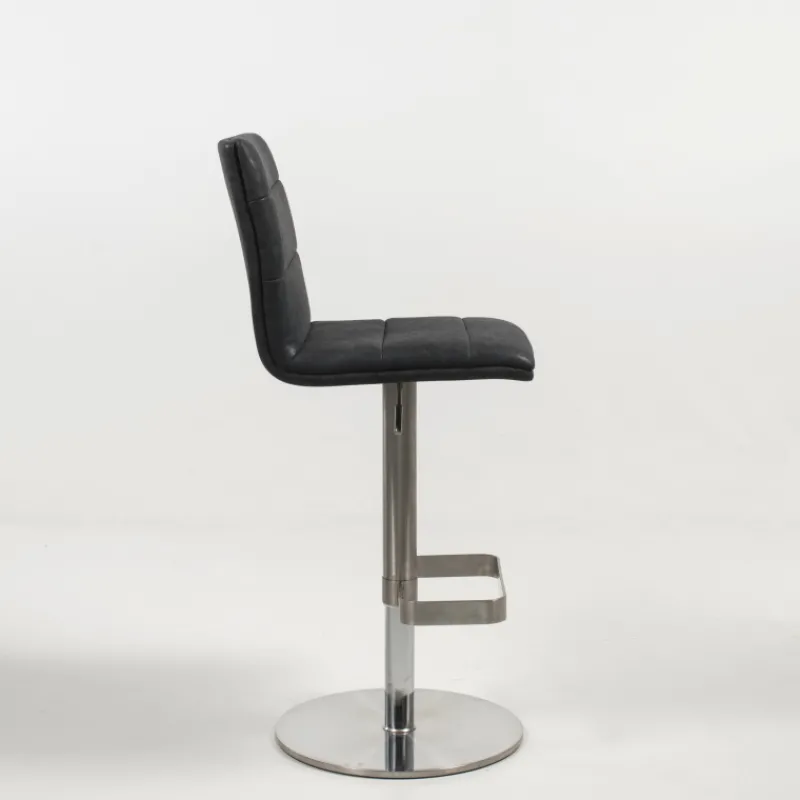 NouméaTabouret réglable en hauteur pied métal et coque rembourrée> Tabouret Snack (assise +/- 65 Cm)|Tabouret De Bar (assise +/- 80 Cm)