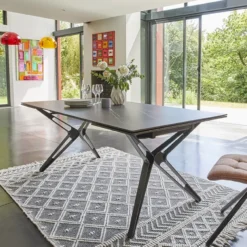 Couture Nova Table céramique design extensible pieds en X> Table De Salle à Manger