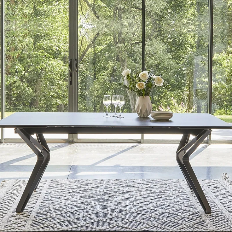 Couture Nova Table céramique design extensible pieds en X> Table De Salle à Manger