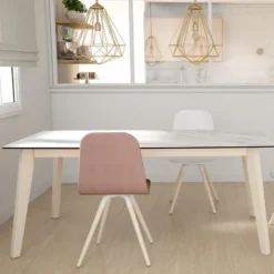Cancio Nuba Chaise scandinave en synthétique et bois><noscript><img width=
