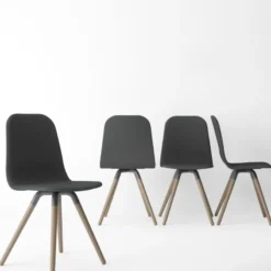Cancio Nuba Chaise scandinave en tissu avec pieds en bois> Chaise Pour Chambre|Chaise De Salle à Manger