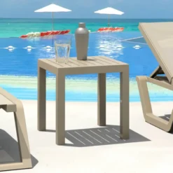 Ocean Side Table basse d’appoint carrée en résine pour jardin> Table De Jardin