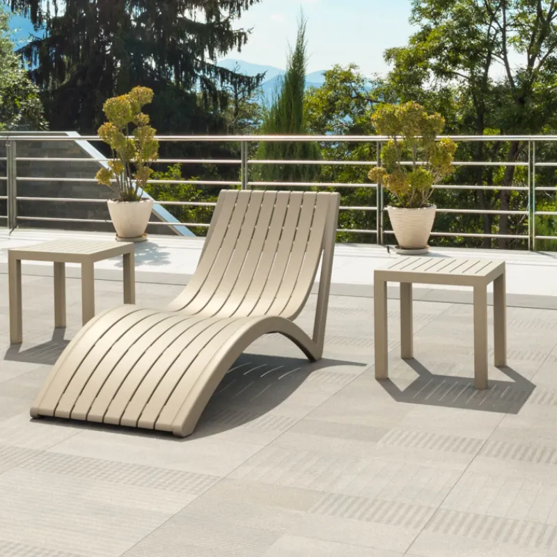 Ocean Side Table basse d’appoint carrée en résine pour jardin> Table De Jardin